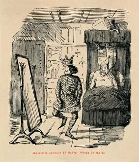 The Comic History Of England Gallery: Unseemly conduct of Henry, Prince of Wales, c1860, (c1860). Artist: John Leech