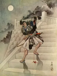 Amazement Prints: To his unspeakable horror... the moonlight reveals the head of Kesa - his love!, 1919