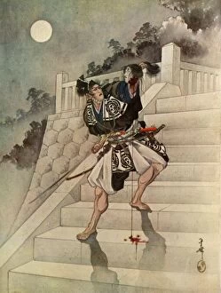 Killed Gallery: To his unspeakable horror...the moonlight reveals the head of Kesa - his love!, 1919