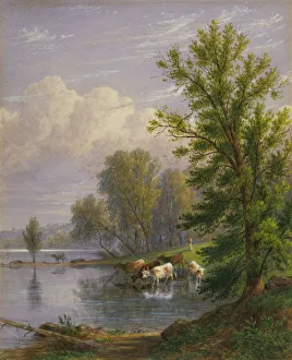 Watering Hole Prints: Untitled, 1874. Creator: William Rickarby Miller