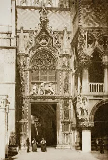 Piazza San Marco Collection: Untitled (31), c. 1890. [Doge and winged lion, facade of Doges Palace, Venice]