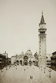 Photogravure Prints: Untitled (96), c. 1890. [St Marks Basilica and Campanile, Venice]. Creator: Unknown