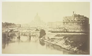 Emperor Hadrian Gallery: Untitled (bridge over Tiber River), c. 1857. Creator: Robert MacPherson