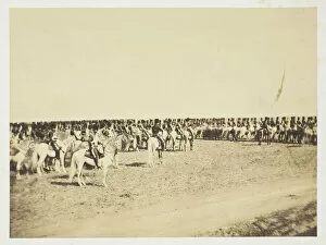 Camp De Mourmelon Collection: Untitled [cavalry], 1857. Creator: Gustave Le Gray