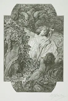 Untitled - Children with Grapes, 1878. Creator: W. J. Linton