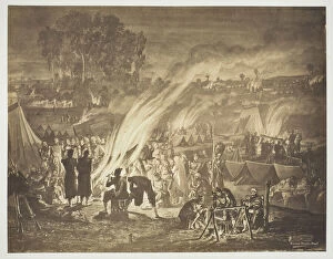 Untitled [Drawing of Arab fête improvised by the Zouaves