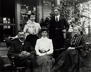 Porch Prints: Untitled (Family of Five), c1900, printed 1980. Creator: Unknown