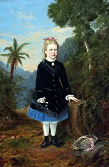 Untitled (Girl in a bush setting), 1882. Creator: Unknown