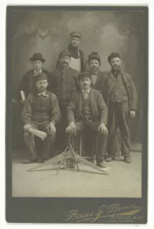 Cabinet Card Gallery: Untitled [group portrait of workmen / engineers], 1866 / 99. Creator: Bonnie J. Brown