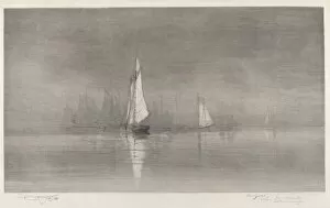 Seascape Gallery: Untitled (Harbor Scene with Sailboats), c. 1900. Creator