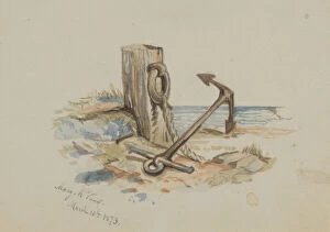 Anchor Gallery: Untitled (Mooring and Anchor), 1873. Creator: Mary Vaux Walcott