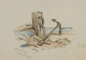 Anchor Gallery: Untitled (Mooring and Anchor), 1873. Creator: Mary Vaux Walcott