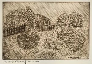 Fishing Village Gallery: Untitled (One Of Six Prints), 1903-1925. Creator: Abraham Walkowitz