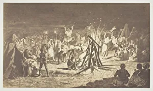 Celebrating Prints: Untitled [Painting of The Campfires at Camp de Chalons by Benedict Masson]