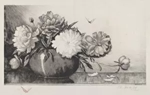 C F William Mielatz Gallery: Untitled (Peonies in a Bowl), 1890. Creator: Charles Frederick William Mielatz