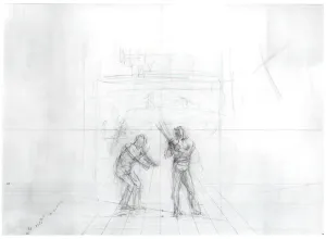 Baseball Player Gallery: (Untitled) (Perspective Study Of Baseball Players), c. 1875. Creator: Thomas Eakins