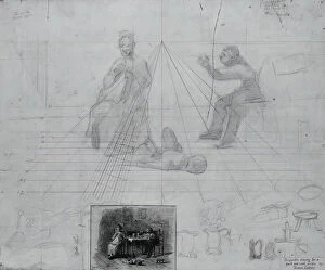 Thomas Eakins Gallery: (Untitled) (Perspective Study for Illustration for Magazine Story, 'Mr