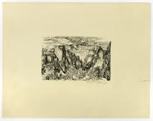 Bresdin Rodolphe Prints: Untitled (possibly Caesar and His Legions), c. 1881. Creator: Rodolphe Bresdin