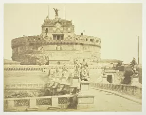 Albumen Print From And Gallery: Untitled (Round Building with Clock), c. 1857. Creator: Robert MacPherson