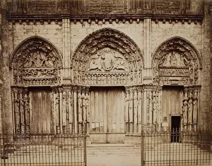 Portal Prints: Untitled (Royal Portal of Chartres Cathedral), 1860s. Creator: Unknown