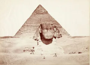 Untitled (Sphinx and Pyramid), c.1860. Creator: Felice Beato