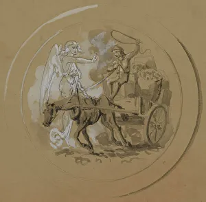 Exhausted Prints: Untitled: Study of a Horsecart, 1855-1859. Creator: Alfred Jacob Miller