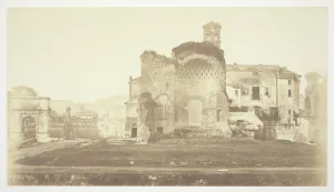 Hadrian Prints: Untitled (Temple of Venus and Rome, Triumphal Arch and other ruins in Forum), c. 1857