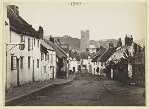 Street Lighting Gallery: Untitled [thatched cottages and church], 1860 / 94. Creator: Francis Bedford
