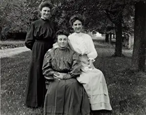 Dresses Prints: Untitled (Three Women), c1900, printed 1980. Creator: Unknown