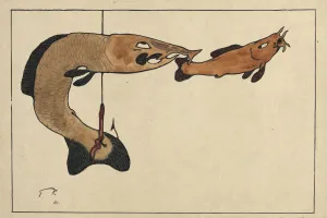 Brush Prints: Untitled (Two fishes, one on a hook), 1901. Artist: Klee, Paul (1879-1940)