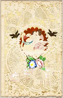 Windsor John Prints: Untitled Valentine (Children, Swans, and Butterflies), 1860 / 69. Creator: John Windsor
