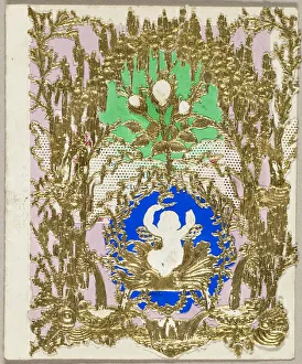 Objectprints And Drawings Prints: Untitled Valentine (Cupid Enthroned), 1860. Creator: Thomas Wood