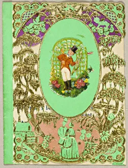 Embossed Prints: Untitled Valentine (Gentleman Under Arbor), 1860/69. Creator: Unknown