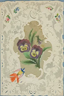 Valentines Card Prints: Untitled Valentine (Large Purple and Yellow Flowers)