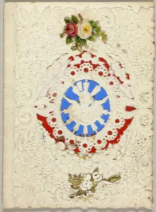 Valentines Card Prints: Untitled Valentine (Putti on Blue Ground), c.1850. Creator: Unknown