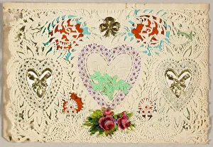 Untitled Valentine (Three Hearts), c.1865. Creator: Berlin & Jones. Untitled Valentine (Three Hearts), c.1865. Creator: Berlin & Jones