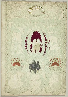 Valentines Card Prints: Untitled Valentine (Two Putti in a Wreath), 1850/59. Creator: Esther Howland