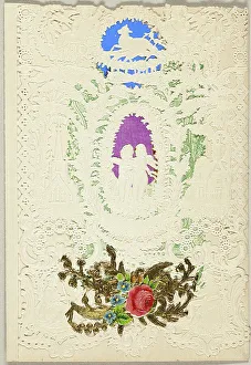 Valentines Card Prints: Untitled Valentine (Two Putti in a Wreath), 1850/59. Creator: Esther Howland