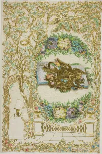 Valentines Card Prints: Untitled Valentine (Woman in Garden), n.d. Creator: Unknown