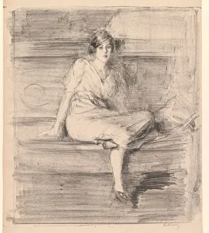 Untitled (Young Lady Seated), 1914. Creator: Albert de Belleroche (British, 1864-1944)