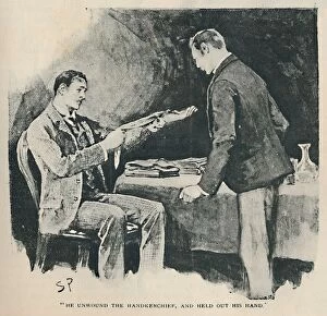 Dr Watson Gallery: He Unwound The Handkerchief, And Held Out His Hand, 1892. Artist: Sidney E Paget