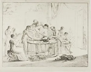Mummy Prints: Unwrapping the Mummy, before 1825. Creator: Harriet Cheney