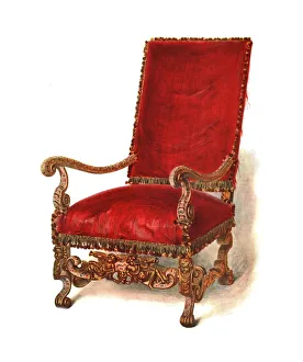 Macquoid Prints: Upholstered chair, 1905. Artist: Shirley Slocombe