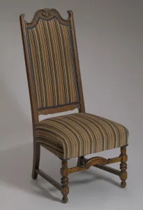 Upholstered side chair from Maes Millinery Shop, 1900-1950. Creator: Unknown