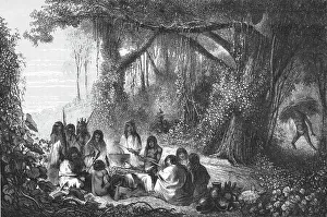 Bates Hw Prints: Upper Amazons - Indians Dining; The Fresh-water Turtle of the Amazons