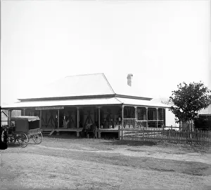 Lestrange Robert Augustus Henry Prints: Upper Coomera Hotel - horse drawn wagon in front of hotel