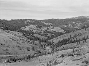Creek Gallery: Upper end of Squaw Creek Valley... Ola self-help sawmill co-op, Gem County, Idaho, 1939