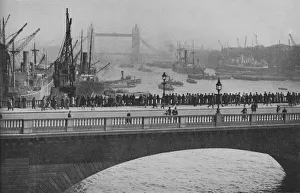 Gantry Prints: The Upper Pool from London Bridge, one of the busiest sections of the Port of London, 1936
