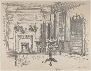 Pennell Joseph Prints: The Upper-room, Stenton, 1912. Creator: Joseph Pennell