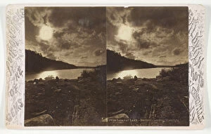 Adirondacks Collection: Upper Saranac Lake - Bartletts Landing Moonlight, late 19th century